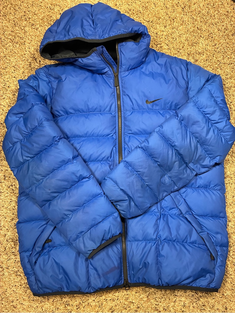 Nike Alliance 550 Quilted Puffer Duck Down Hooded Zipper Jacket